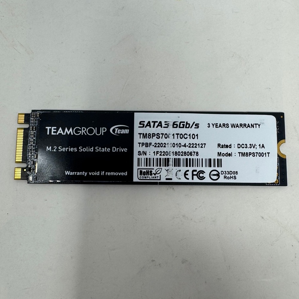 Team Group 1TB M.2 SATA SSD TM8PS7001T 6Gb/s Internal Solid State Drive